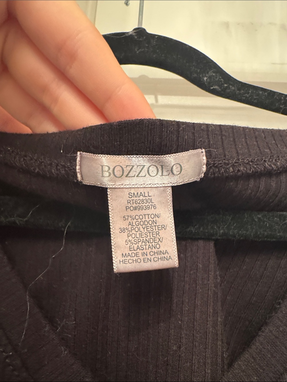 Bozzolo Black Long Sleeve V-Neck Top - Picture 2 of 3